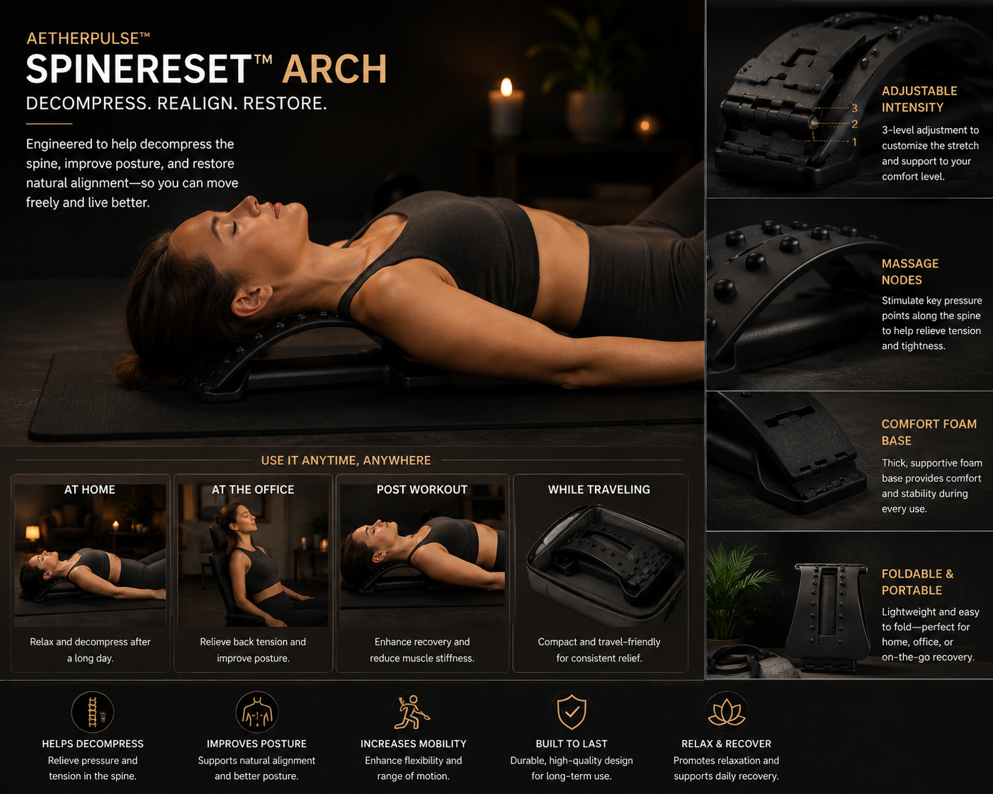 AetherPulse™ SpineReset™ Spinal Decompression Arch