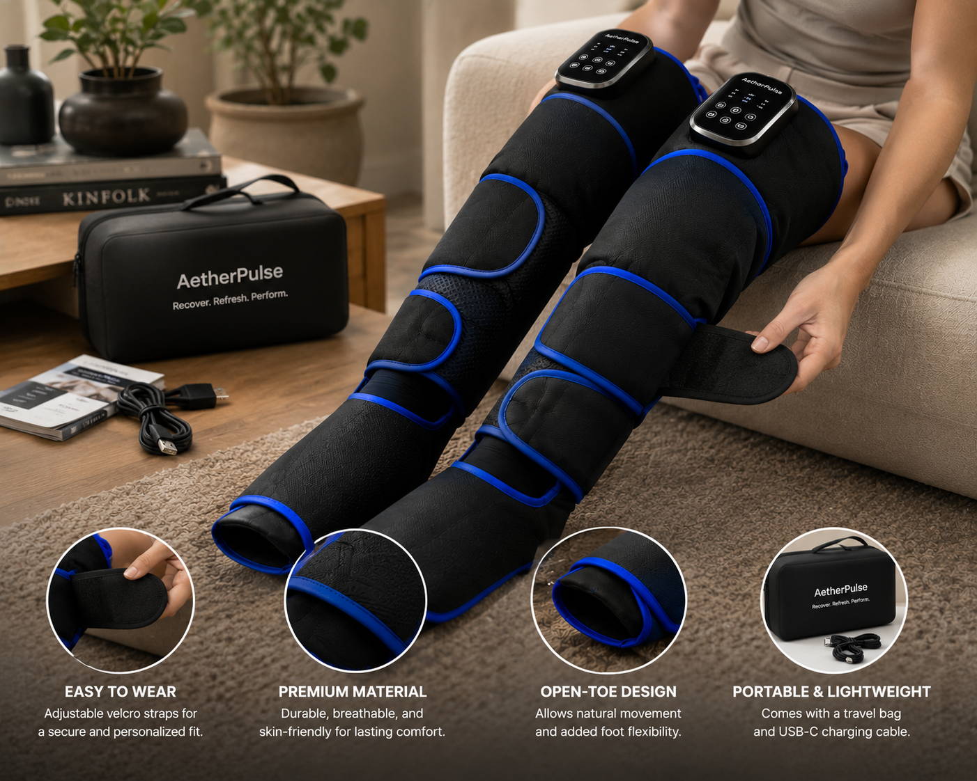 AetherPulse™ ThermaFlow™ Heated Compression Recovery Sleeves