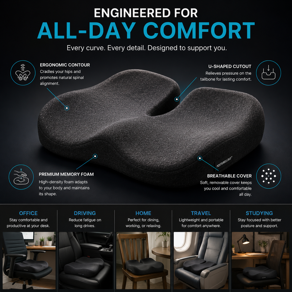 PostureCloud™ Ergonomic Seat Cushion